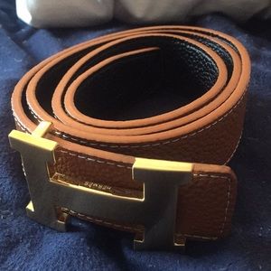 Brown and Gold Hermés belt